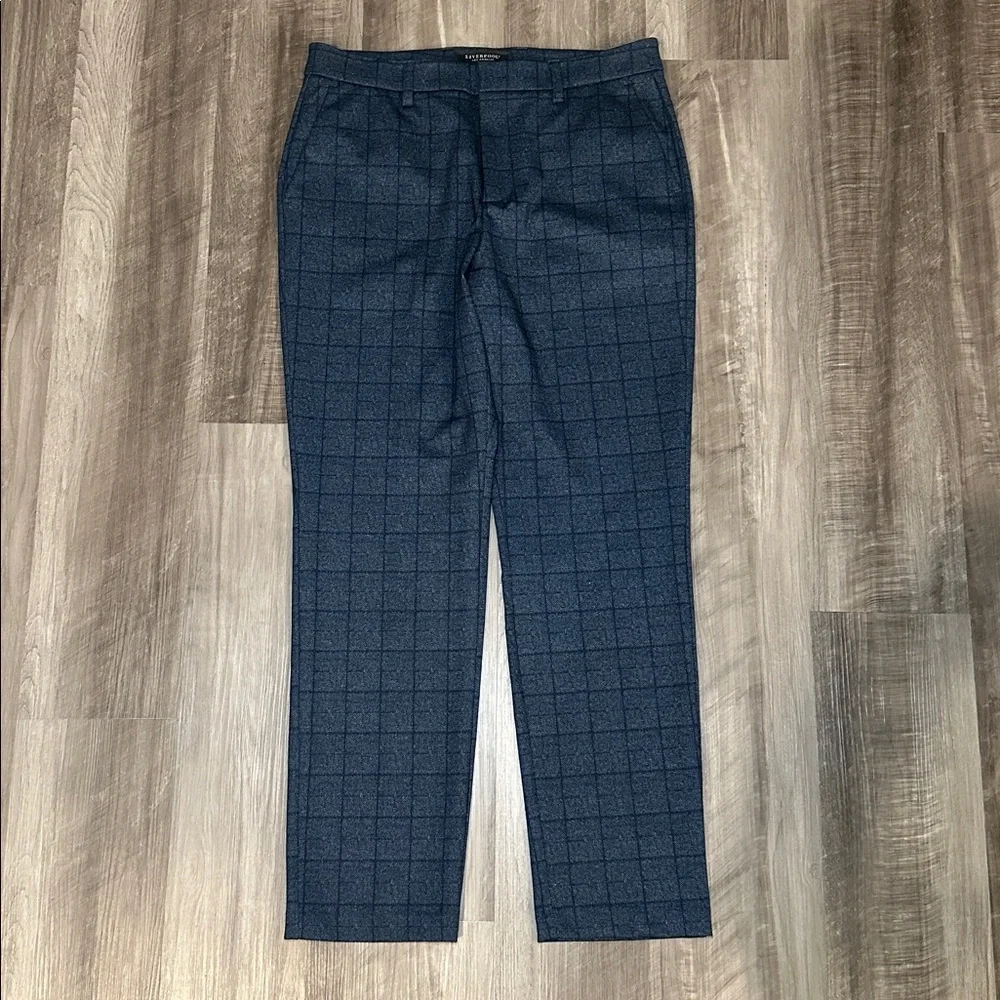Liverpool Los Angeles Navy Windowpane Trouser Pants (NWOT) - 34x32